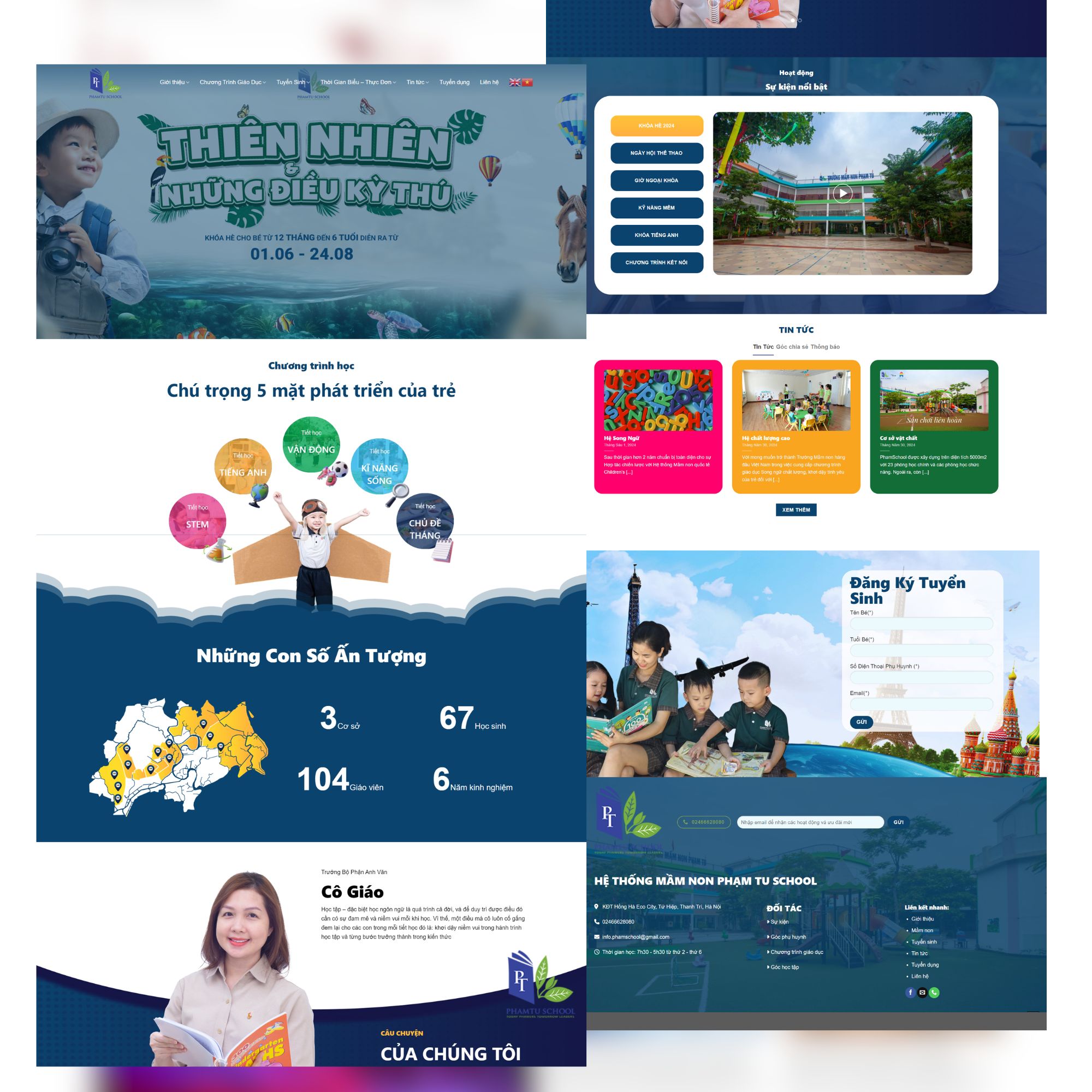 GIAO DIỆN WEB TRƯỜNG HỌC TRUNG TÂM DẠY HỌC