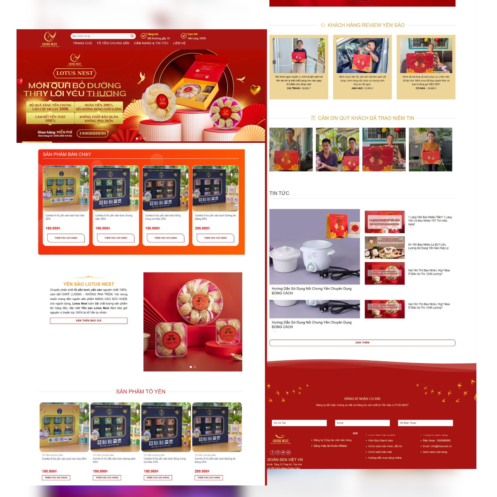 GIAO DIỆN WEB YẾN SÀO