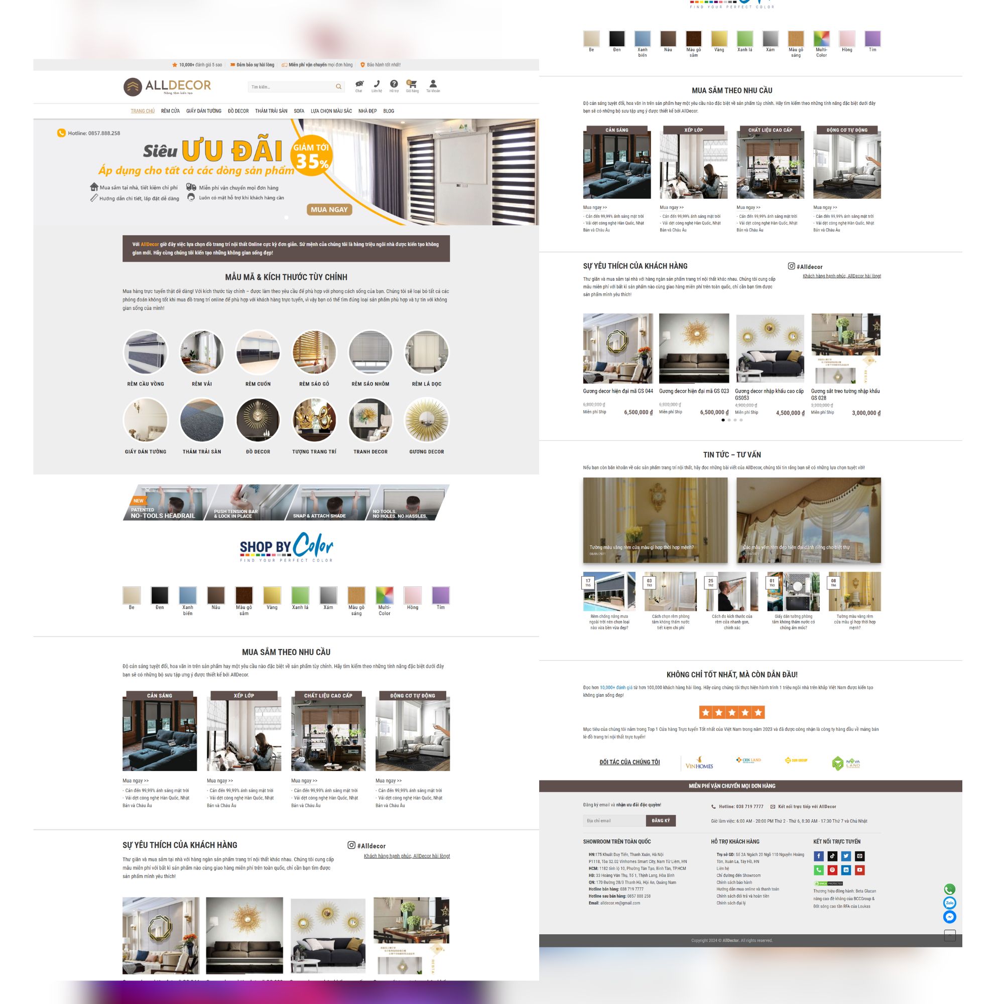 GIAO DIỆN WEB rèm cửa