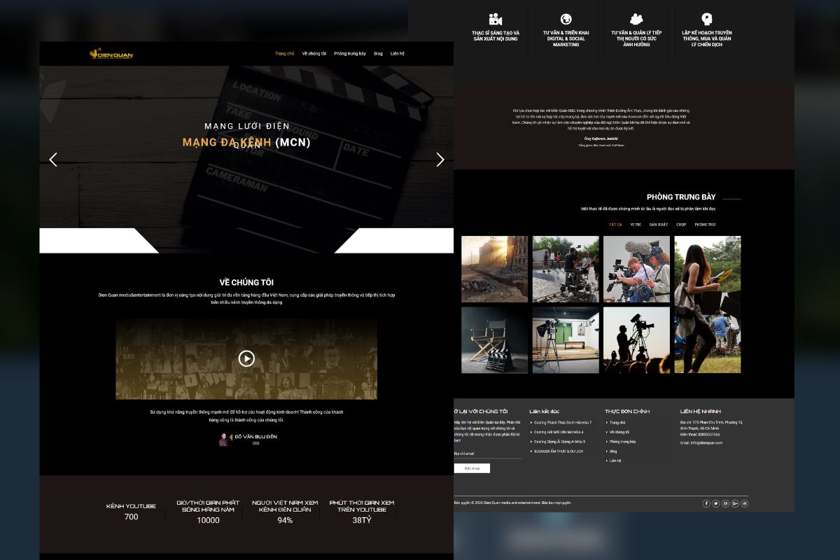 Giao diện mẫu web Doanh nghiệp Truyền thông