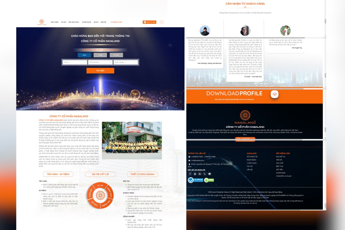 Giao diện mẫu web công ty bất động sản ven biển